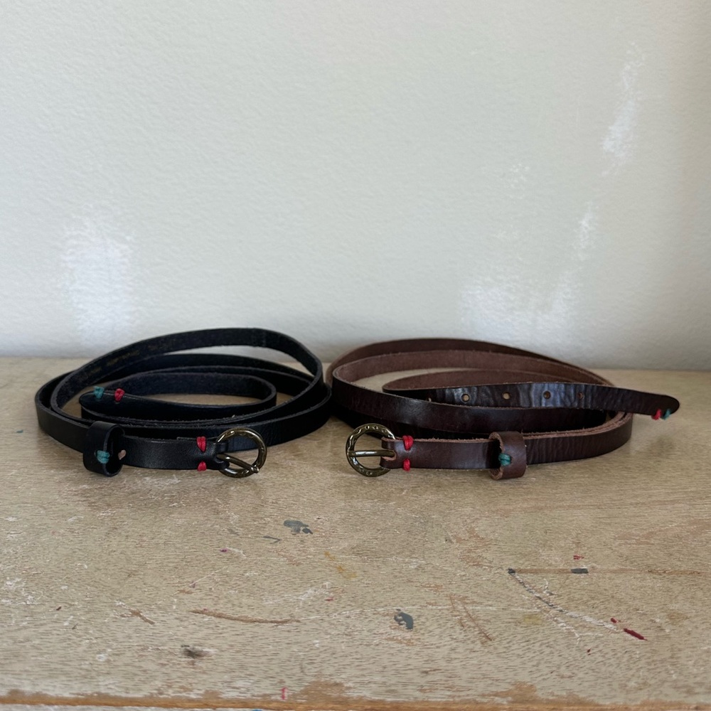J. Jill Black and Brown Leather Belts